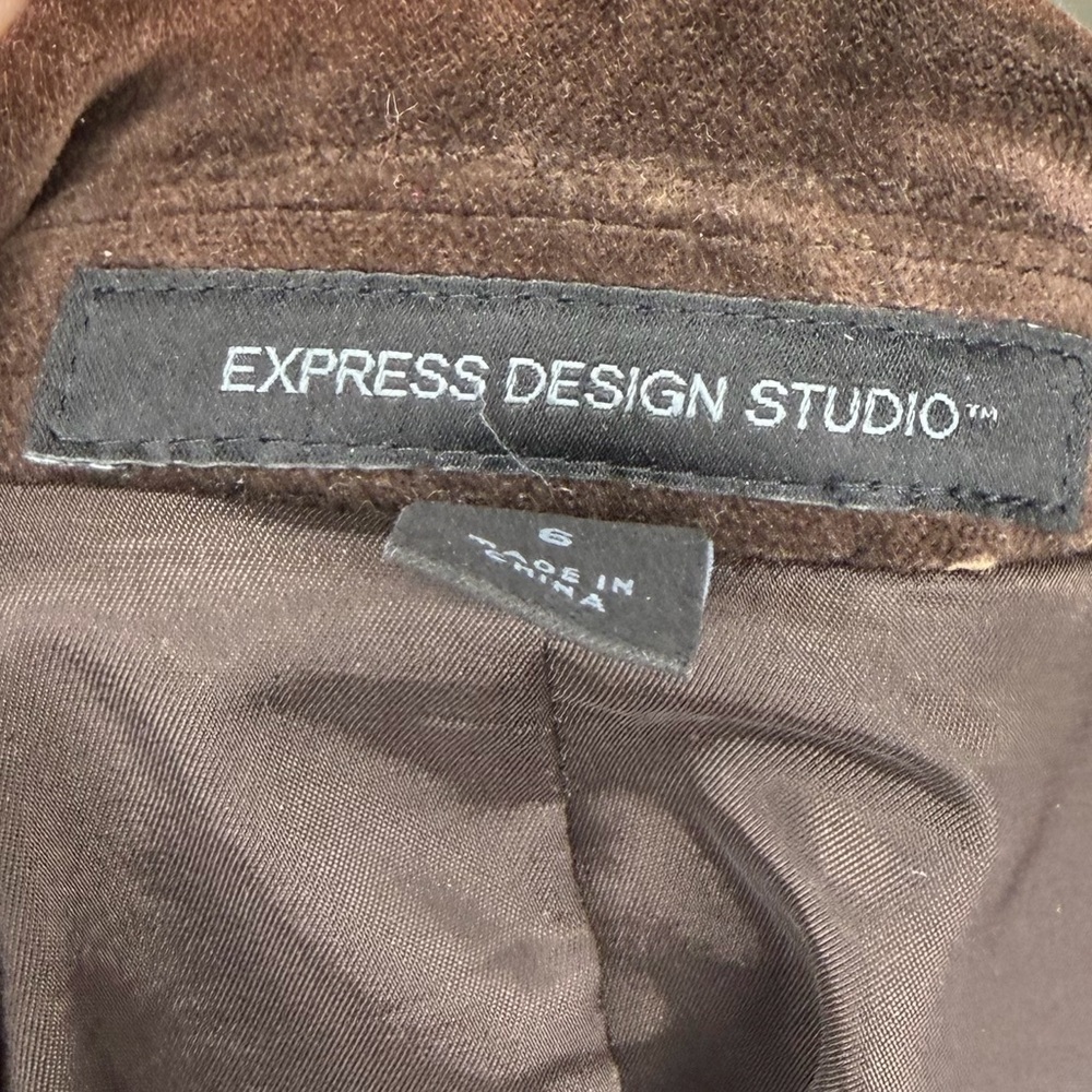 Express Dark Brown Velvet Blazer - Picture 3 of 3